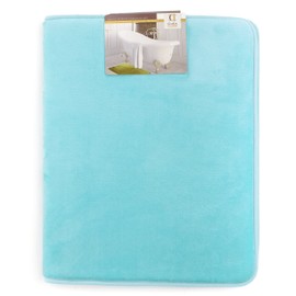 Clara Clark Bath Mat Bathroom Rug - Absorbent Memory Foam Bath Rugs - Non-Slip, Thick, Cozy Velvet Feel Microfiber Bathrug, Plush Shower, Toilet Floor Bathmats Carpet - Aqua - Large Size 20âx32â