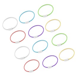 Mirhua Stainless Steel Convenient Wire Ring Wire Keychain, Lost / Theft Prevention, Screw Type, Key Holder (Set of 12)
