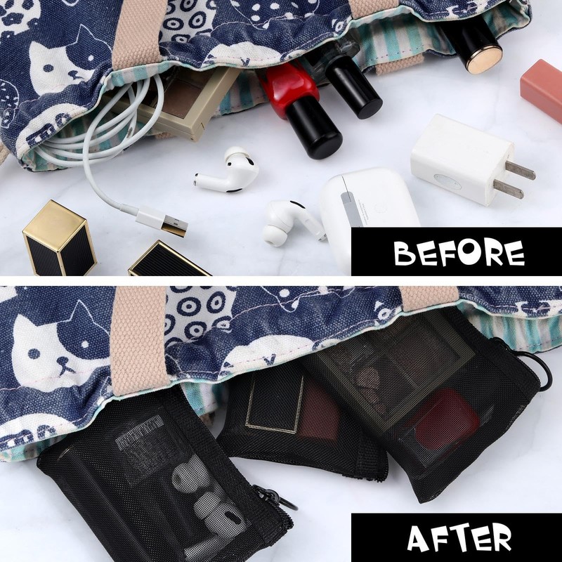 Frienda 10 Pcs Small Mesh Bags with Zipper Mini Zipper