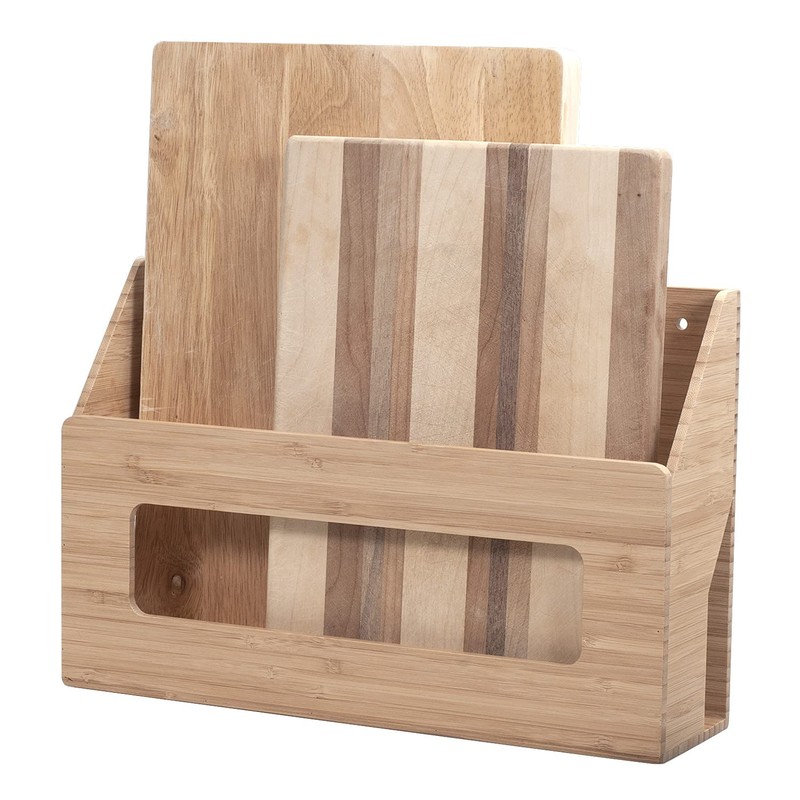 Bamboo Wall Mounted Kitchen Organizer & Holder for Foil, Wax