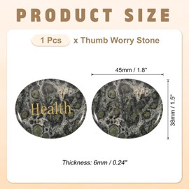 PATIKIL Natural Thumb Worry Stone, 1.8"x1.5" Oval Crystal Stone with Inspirational Words, Pocket Rock Anxiety Crystals for Women Stress Gifts Meditation, Deep Green(Style 28)