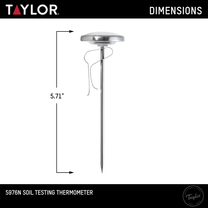Taylor Soil Testing Thermometer, Gardening Tool for Plant Care, Gardening,