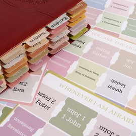 Bible Tabs for Women, 90 Pieces Large Print Bible Bookmarks Index Tabs Study Supplies Guide Kit, Baptism Christian Gifts for Men Beginner Easy to Read, Pastel Color, Gifts for Easter Mother's Day