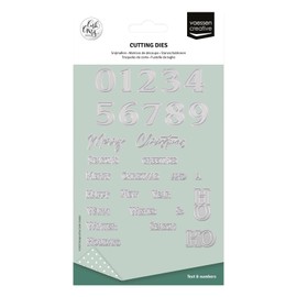 Vaessen Creative Fustella da Taglio Natalizie con Numeri e Frasi - 29 Cutting Dies da 8 mm a 2,5 cm - per Biglietti, Scrapbooking, Fai-da-te e Lavoretti Creativi - con Macchine da Taglio ed Embossing