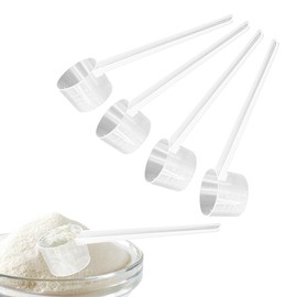 Set of 4 Measuring Spoons 5 g, Dosing Spoons Transparent with Scale 2 g, 3 g, 4 g, 5 g Scales, Measuring Spoon Gram, Scoop 5 g, Dosing Spoon 5 g for Baking, Cooking, Coffee, Washing Powder, Protein