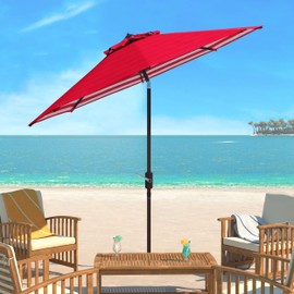 SAFAVIEH PAT8107F Outdoor Collection PAT8107 Umbrella, Red