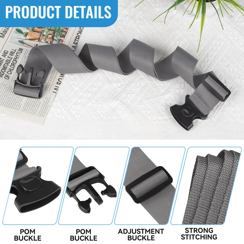 2Pcs Suitcase Straps Set, Adjustable Suitcase Straps, Heavy Duty Luggage