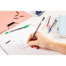 Osama 10 Pcs Black Gel Pen with OBG Pen Set, Super Glide and Precise Gel Pen with Cap, Ballpoint Pen 1mm for School, Office and College, Gel Pen Set Ideal for Writing Supplies