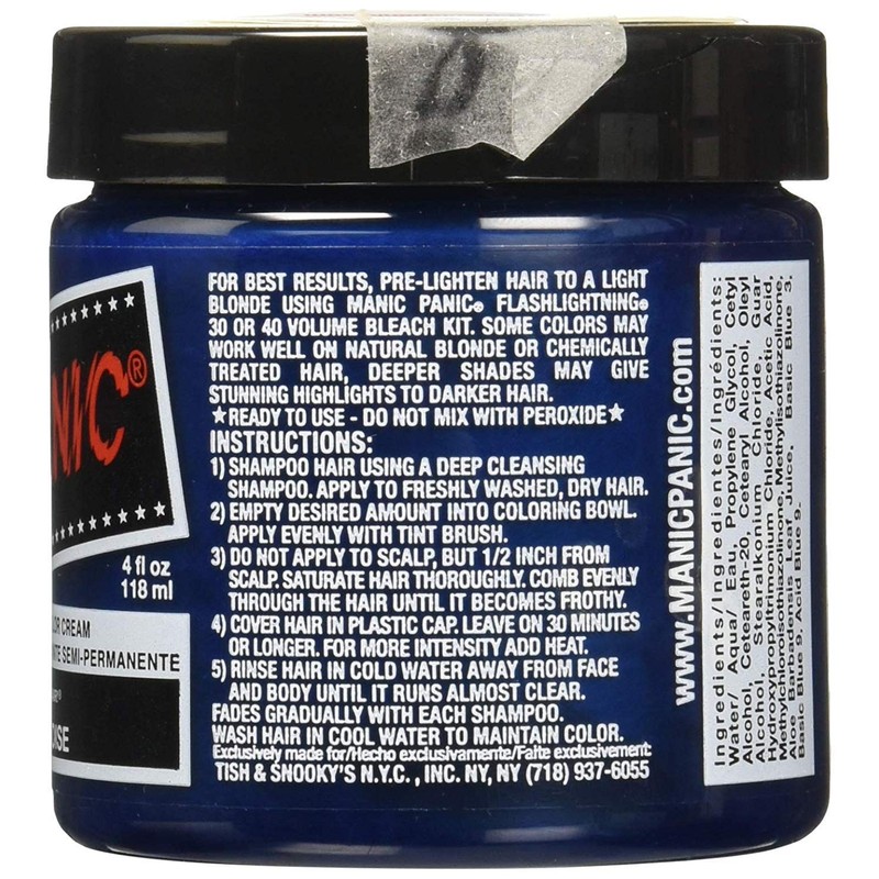 Manic Panic Atomic Turquoise Classic Cream, Vegan, Cruelty-Free, Semi-Permanent Hair