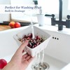 YEUIKERR Set of 3 Ceramic Berry Basket Square Fruit Bowls