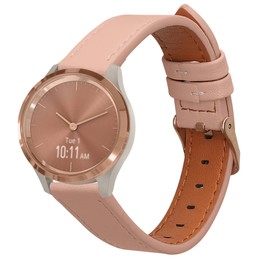 kwmobile Real Leather Watch Strap Compatible with Garmin vivomove 3S - Fitness Tracker Replacement Sports Wristband with Clasp