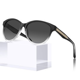 CARFIA Mirrored Women's Sunglasses Polarised UV400 Women's Glasses, M1 polished frame, gradient grey