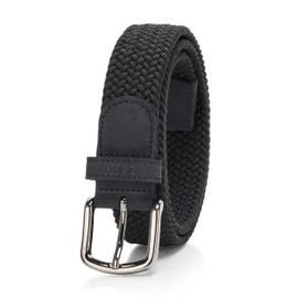 BOSS, Sash Woven Stretch Belt, black gloss, 36