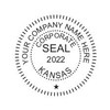 Kansas Corporate Seal, Pocket/Hand Model, 1-5/8" Impression, Black