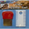 Dog Cat Pet Flea Metal & Plastic Comb Set with