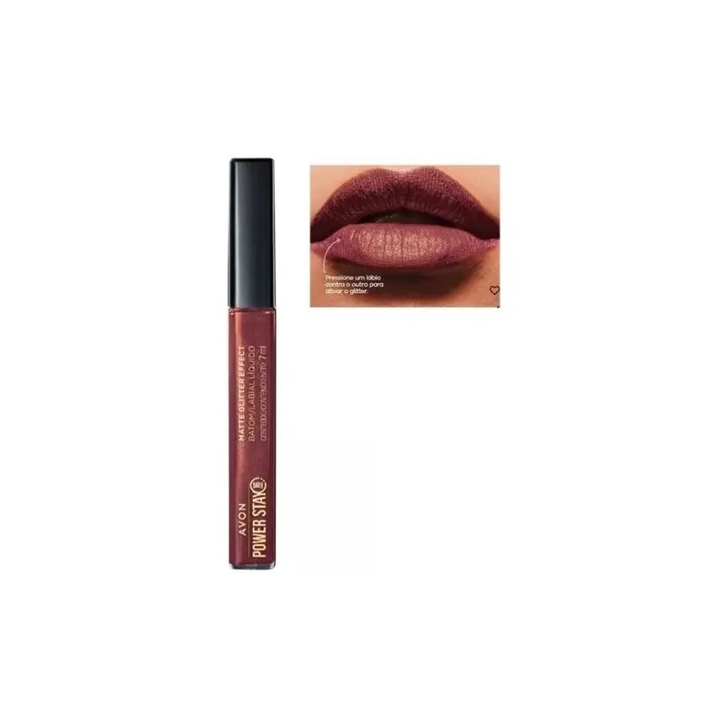Labial Liquido Power Stay Russet Shock Matte Glitter Effect