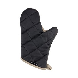Black Cotton Oven Mitt - Flame Retardant, with Thumb Guard - 13 3/4" x 8" x 1" - 1 count box - Restaurantware