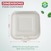 CHEF ROYALE 6" Inches Bagasse Burger Box. Disposable White Bagasse