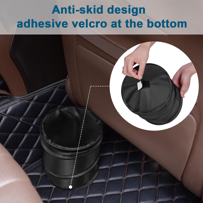 Kincown Car Trash Can, 2 Packs Mini Collapsible Pop-up Car
