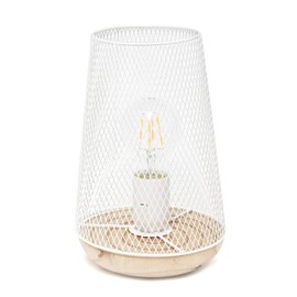 Simple Designs LT1074-WHT Wired Mesh Uplight Table Lamp, White