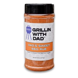 Grillin With Dad Sweet BBQ Rub - Great Tasting Sweet BBQ Seasonings - Contains Honey Powder - Best Rub For Ribs, Pulled Pork and BBQ - Gluten Free