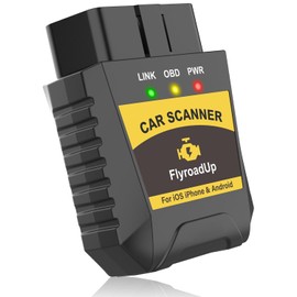 FlyroadUp OBD2 Scanner Bluetooth for iPhone iOS Android OBDII Diagnostic Scan Tool Code Reader Clear Error Code Car Performance Test Exclusive APP