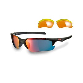 SUNWISE Twister MK1 Sports Sunglasses for Men, Suitable for Sporting Activities & Leasure Purposes, Water & Impact Resistant Men's Sunglasses with Wrap Around Lense, One Size - Black