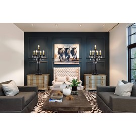 TOCHIC Crystal Table Lamps for Living Room, 5 Lights Modern Black Bedside Table Lamp for Bedroom, 28" Tall Dimmable Vintage Desk Lamp Night Stand Lamp for Home Office, Dining Room, Staircase, Entryway