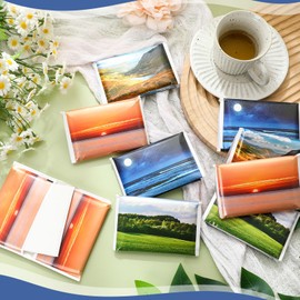 Tinlade 24 Packs Facial Tissues 3 Ply Travel Tissue Packs Individual Purse Pocket Wallet Size for Travel Wedding Party Favors, 10 Sheets Each, 4 Designs(Natural Scenery)