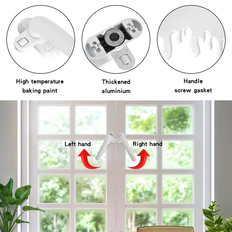 Vesaneae 2 PCS Aluminum Alloy Window Handles, Universal Casement Holder,