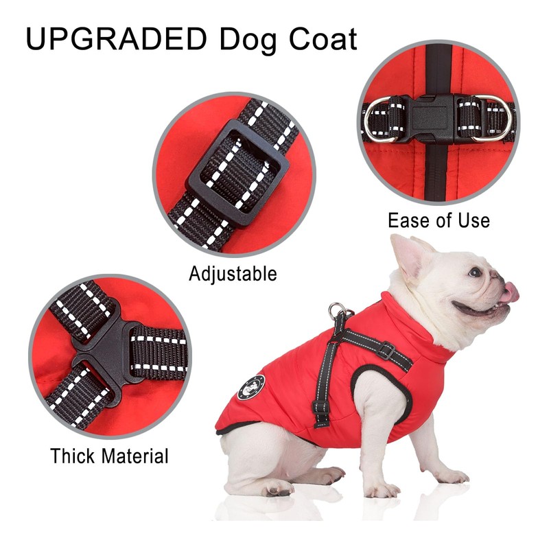 LUOWAN Luowan Waterproof Dog Coat, French Bulldog Coat, Warm Vest