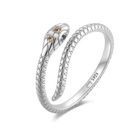 Ring for women made of silver formed by a snake. Rings for women made of silver with silver or gold surface. Women's jewellery ideal for couples, mothers, girlfriends. Women's rings silver, Silver
