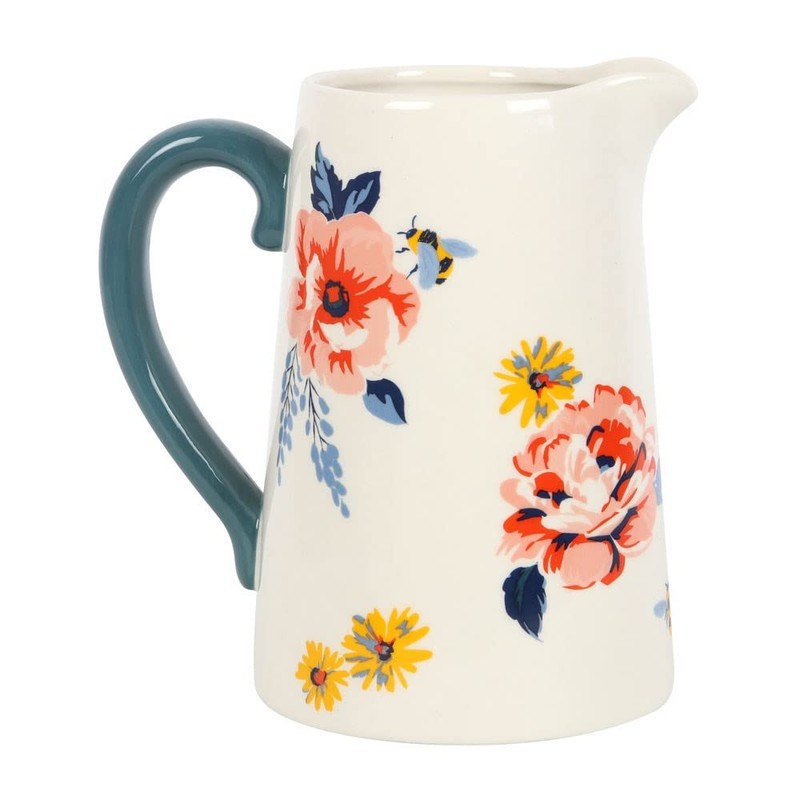ZALE YARDLEY Flower Vase, Pitcher Vase, Bee-utiful Floral Ceramic Flower