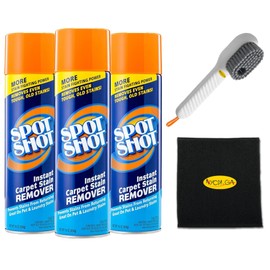 NYCPI & GA Towel and Brush along with Carpet Stain Remover Kit with Bottles | Complete Cleaning Set for Tough Stains, Odors, and Messes | Perfect for Old & New Stains (5.33 Fl Oz (Pack of 3))