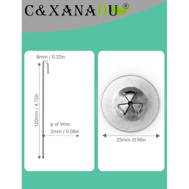 C&Xanadu 50 Pcs Solar Panel Roof Mesh Clips,Wire Mesh Clips,304