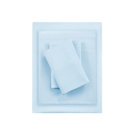 Beautyrest Twin Sheets Set Tencel Poly Blend, Cool Twin Bed Sheet Set, Colorfast, Moisture Wicking, Twin Size Sheet Set Silky Soft Gentle on Skin, Deep Pocket Fits up to 16" Mattress, Twin, Blue