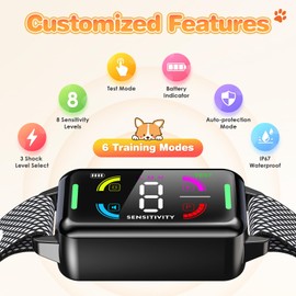 Dog Bark Collar, Svtrat Bark Collar for Large Medium Small Dogs, Rechargeable Smart Barking Collar Anti Bark Collars with Beep Vibration Shock， No Bark Collars for Dogs with 8 Adjustable Sensitivity