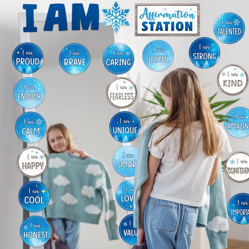Frienda Winter Affirmation Station Bulletin Board Set Motivational Posters Classroom