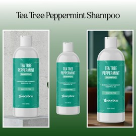 Invigorating Tea Tree Mint Shampoo - Rosemary Mint Shampoo for Oily Hair with Tea Tree Oil for Hair - Aromatherapy Clarifying Shampoo for Build Up Dry Scalp and Flakes with Essential Oils for Hair