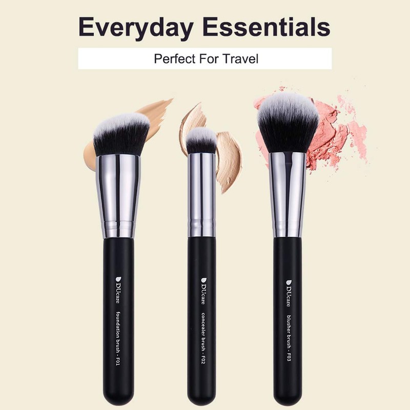 DUcare 3 Pieces Make Up Brush Travel Set - Foundation