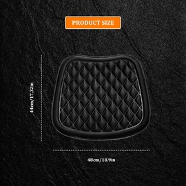 Rebvugr Car Seat Bottom Cover, Car Seat Cushion, Breathable Anti-Slip Bottom Seat Cushion Mat Pad, Breathable Leather Cushion Protector Universal for Most Cars, SUVs (Black)