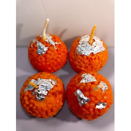 CPS Decor Motichor Ladoo Shaped Scented Candles - Box of 4 Pcs