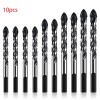 Unbranded 10Pcs Carbide Tungsten Drill Bit Set for Ceramic Tile