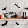 Metal Happy Halloween Sign Halloween Table Decor with Wooden Base