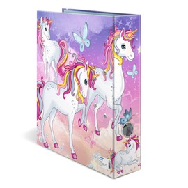 HERMA Lever Arch File Kindergarten Animals with Unicorn Motif, A4, 70 mm Spine, with Inner Print, 1 Folder