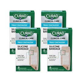 Curad Truly Ouchless Flex Fabric Bandages, X-Large, 8 Count (Pack of 4)