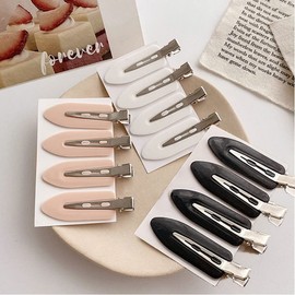 ZEVONDA 10 Pcs No Bend Hair Clips - Girls Women Makeup No Crease Hair Clip Hairdressing Hairpins Creaseless Pin Clips for Hair Styling & Hairstyle Collocation (Pink, White, Black)