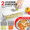 KEOUKE 8-in-1 Vertical Vegetable Chopper Mandoline Slicer with Container White