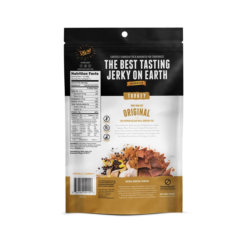 Perky Jerky Gluten Free More Than Just Original Turkey Jerky,