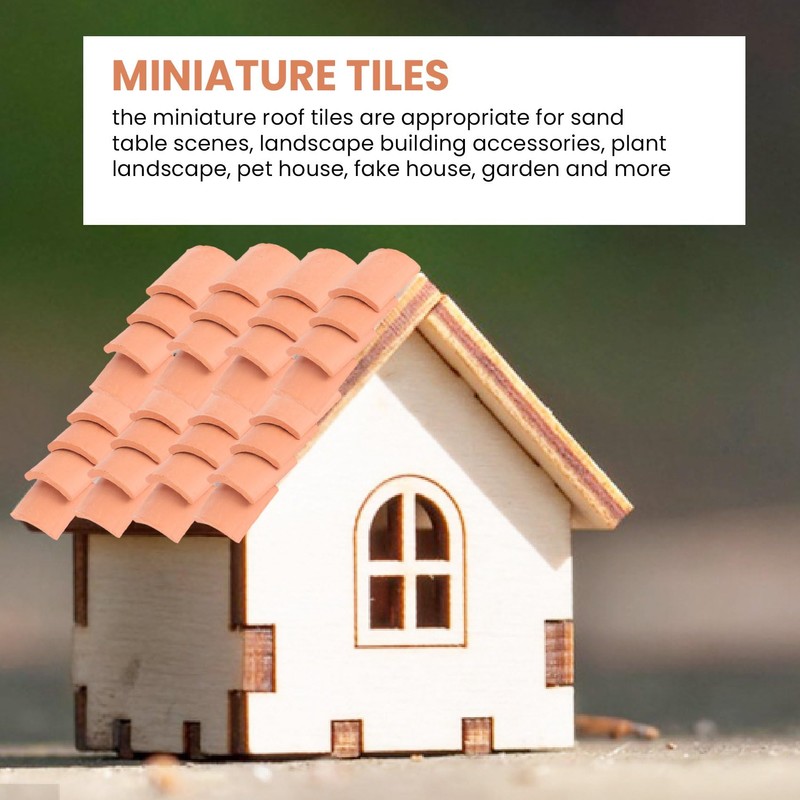 Dasing 200 Pieces Roof Tile Model Building Kit Red Miniature